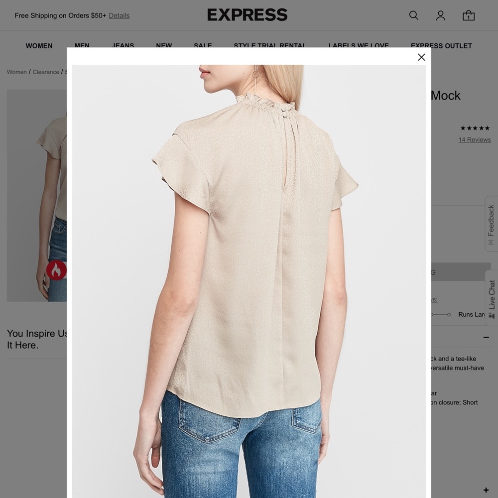 Jacquard Ruffle Mock Neck Top - Picture 2 of 2